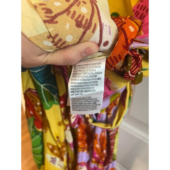FARM Rio Mixed Beaks & Bananas Maxi Wrap Dress Size Small - Picture 9 of 9